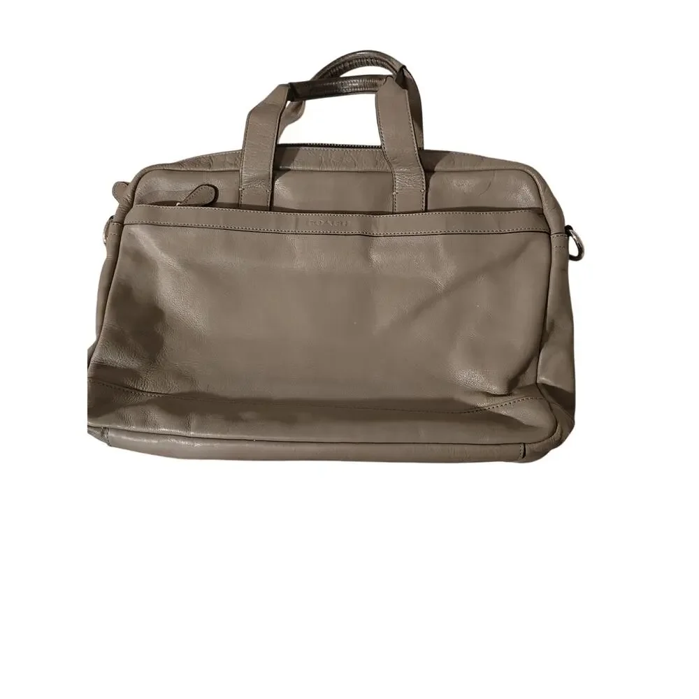 Coach Hudson Leather Briefcase in Fog Style F71561 Career Old Money Work Unisex